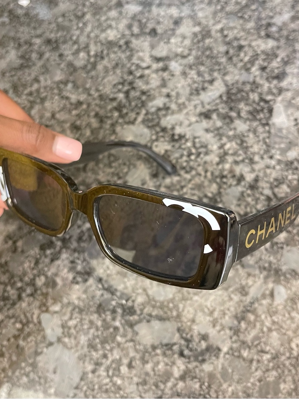 Chanel Women's Black Rectangle Sunglasses - Picture 4 of 4